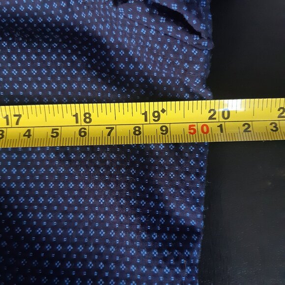 Linea In SZ 15 Slim Fit Woven Blue Button Up Non-Iron Men's Shirt - Picture 11 of 14